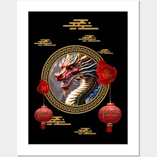 Happy  new chinese dragon year Posters and Art